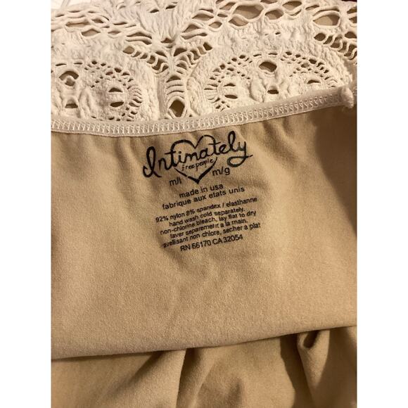 Free People Intimacy Stretch Bodycon Lace Mini Ivory Nude Crochet Summer Dress M - Picture 5 of 5